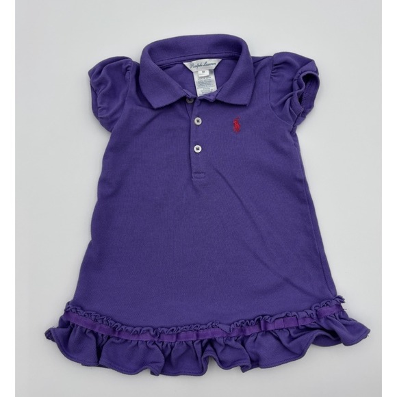 Ralph Lauren Other - RALPH LAUREN Baby Girls Purple Polo Shirt DRESS Ruffle Hem Sz 9 mo 0032